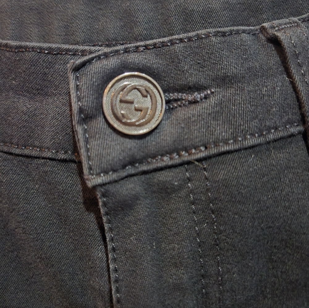 Gucci Black Skinny Jeans 38 Dark Denim Pants Luxury View 6